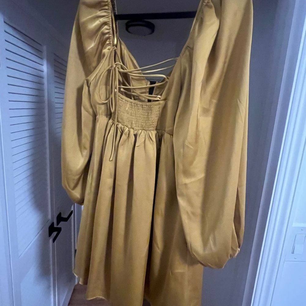 Mustard Seed Golden Ruched Dress